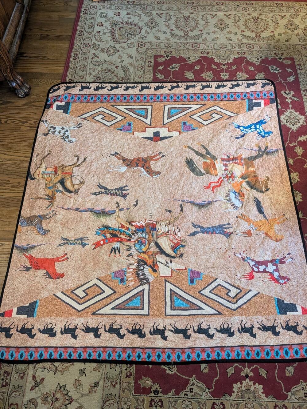 Handmade Quilt Native American Blanket Throw 58 & 54